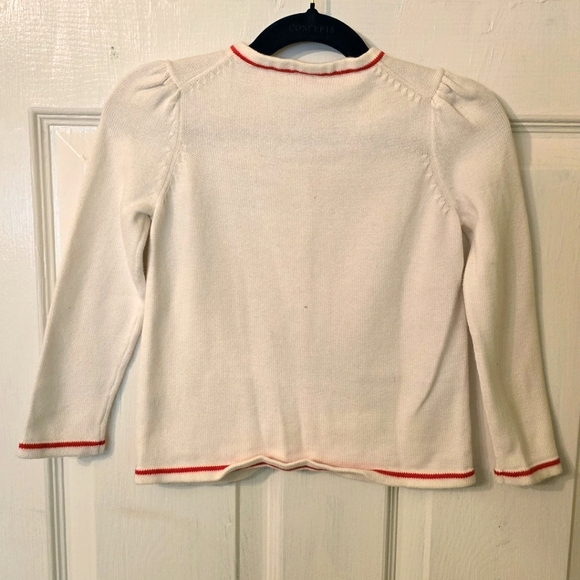 Janie and Jack Toddler Girl's White and Red Cardigan Size 3T - Picture 2 of 3